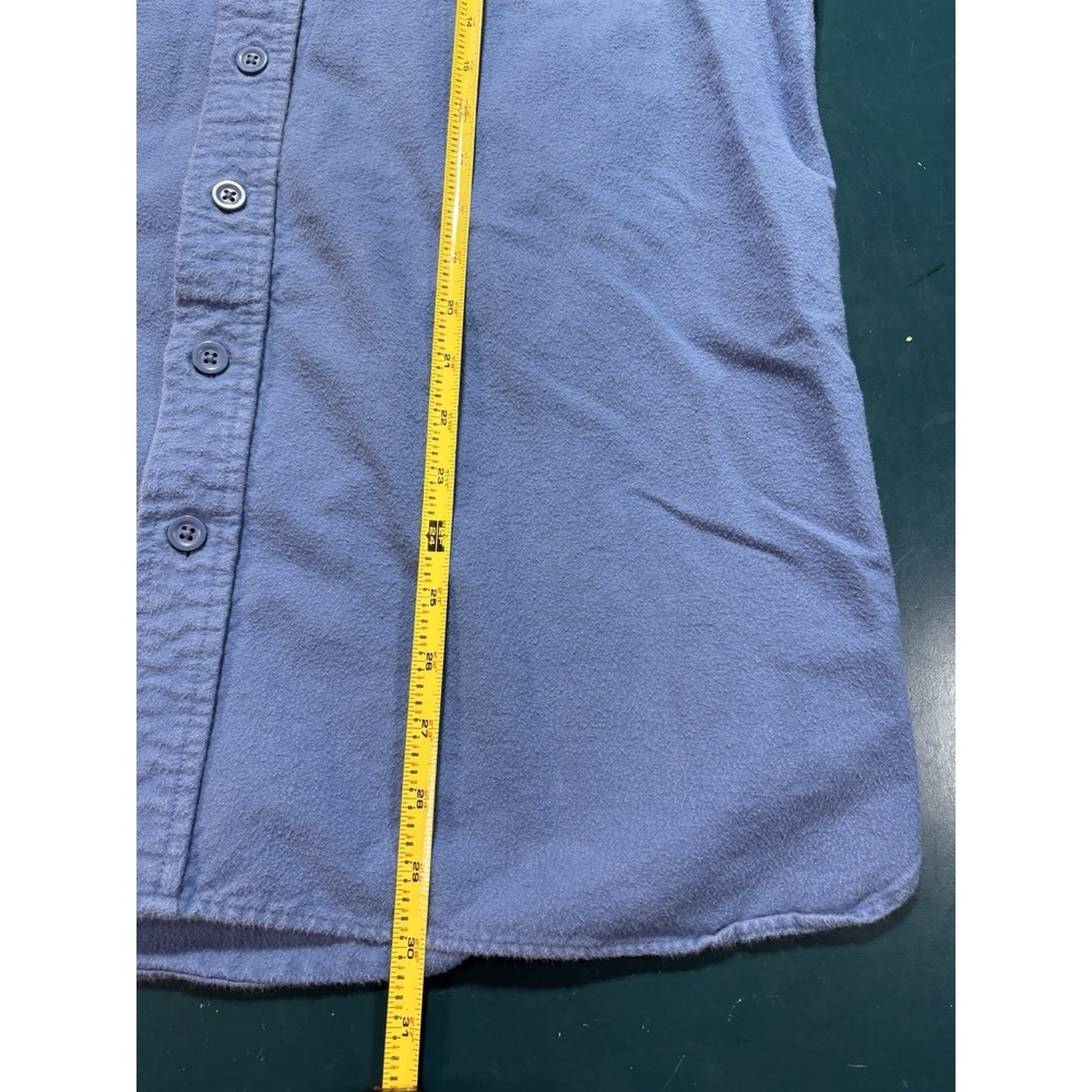 Vintage LL Bean Chamois Cloth Shirt Men's Large Tall Light Blue Heavy Cotton - Picture 9 of 9